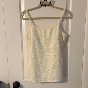 Express White Eyelet Camisole Top